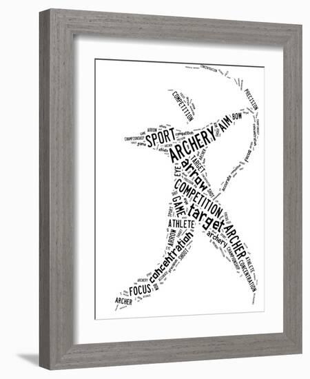 Archery Pictogram On White Background-seiksoon-Framed Art Print