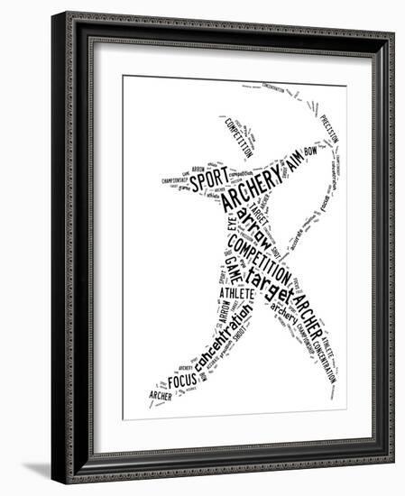 Archery Pictogram On White Background-seiksoon-Framed Art Print