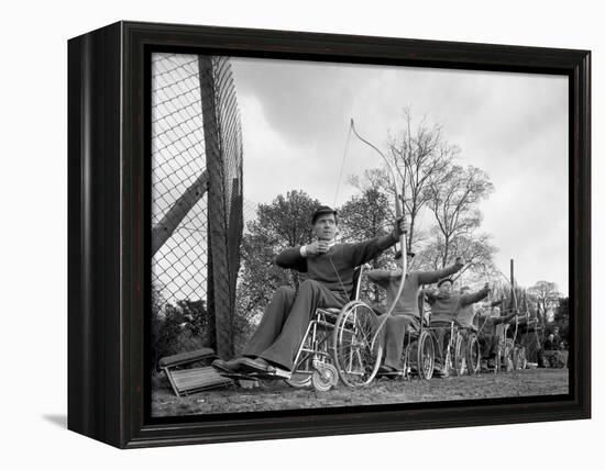 Archery Practice at the Ciswo Paraplegic Centre, Pontefract, West Yorkshire, 1960-Michael Walters-Framed Premier Image Canvas