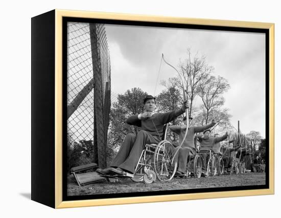 Archery Practice at the Ciswo Paraplegic Centre, Pontefract, West Yorkshire, 1960-Michael Walters-Framed Premier Image Canvas