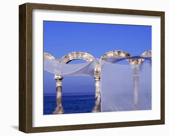 Arches and Sheets of Transparent Gauze Along the Malecon Boardwalk, Puerto Vallarta, Mexico-Nancy & Steve Ross-Framed Photographic Print