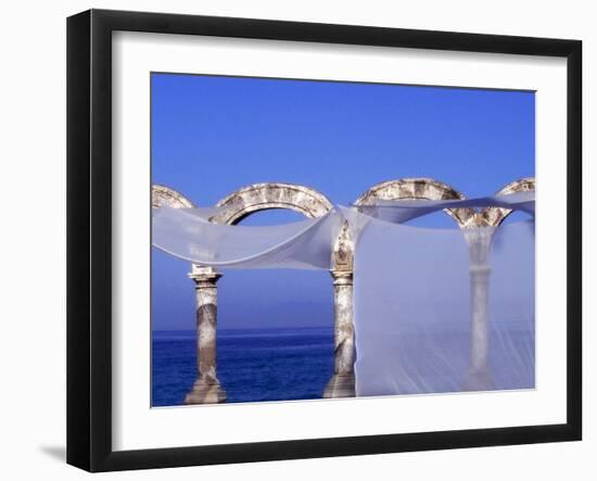 Arches and Sheets of Transparent Gauze Along the Malecon Boardwalk, Puerto Vallarta, Mexico-Nancy & Steve Ross-Framed Photographic Print