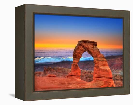 Arches National Park Delicate Arch Sea of Clouds in Moab Utah USA Photo Mount-holbox-Framed Premier Image Canvas