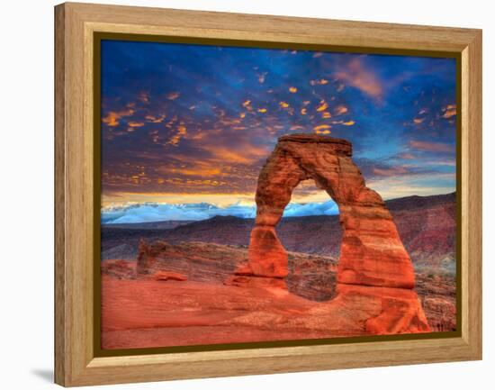 Arches National Park Delicate Arch Sunset in Moab Utah USA Photo Mount-holbox-Framed Premier Image Canvas