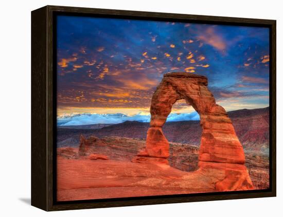 Arches National Park Delicate Arch Sunset in Moab Utah USA Photo Mount-holbox-Framed Premier Image Canvas