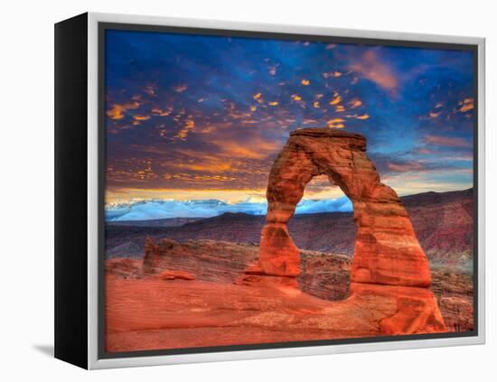 Arches National Park Delicate Arch Sunset in Moab Utah USA Photo Mount-holbox-Framed Premier Image Canvas