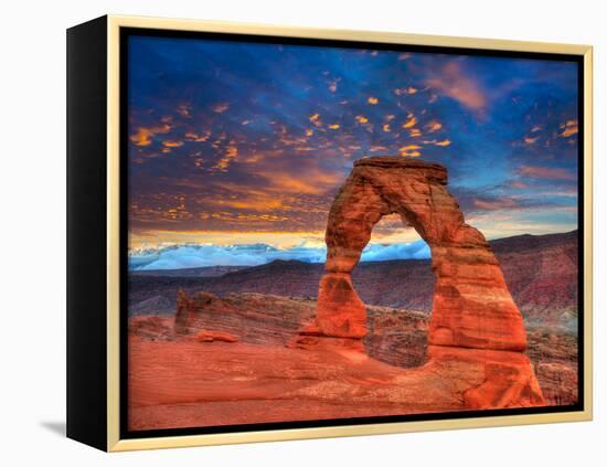 Arches National Park Delicate Arch Sunset in Moab Utah USA Photo Mount-holbox-Framed Premier Image Canvas