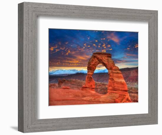 Arches National Park Delicate Arch Sunset in Moab Utah USA Photo Mount-holbox-Framed Photographic Print