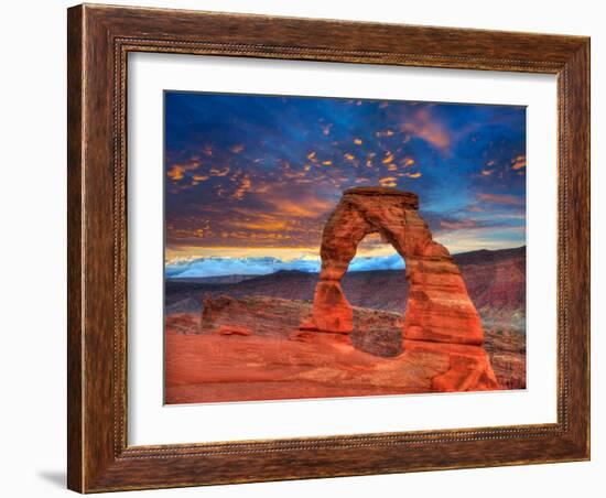 Arches National Park Delicate Arch Sunset in Moab Utah USA Photo Mount-holbox-Framed Photographic Print