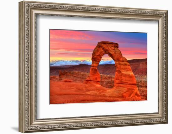 Arches National Park Delicate Arch Sunset in Moab Utah USA Photo Mount-holbox-Framed Photographic Print