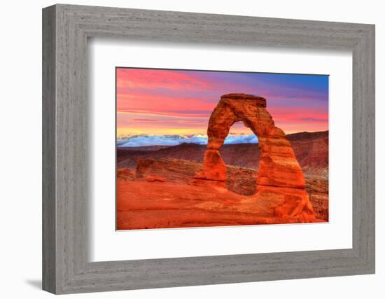 Arches National Park Delicate Arch Sunset in Moab Utah USA Photo Mount-holbox-Framed Photographic Print