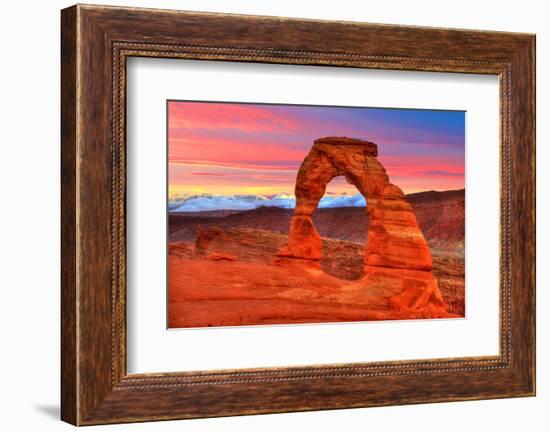 Arches National Park Delicate Arch Sunset in Moab Utah USA Photo Mount-holbox-Framed Photographic Print