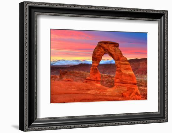 Arches National Park Delicate Arch Sunset in Moab Utah USA Photo Mount-holbox-Framed Photographic Print