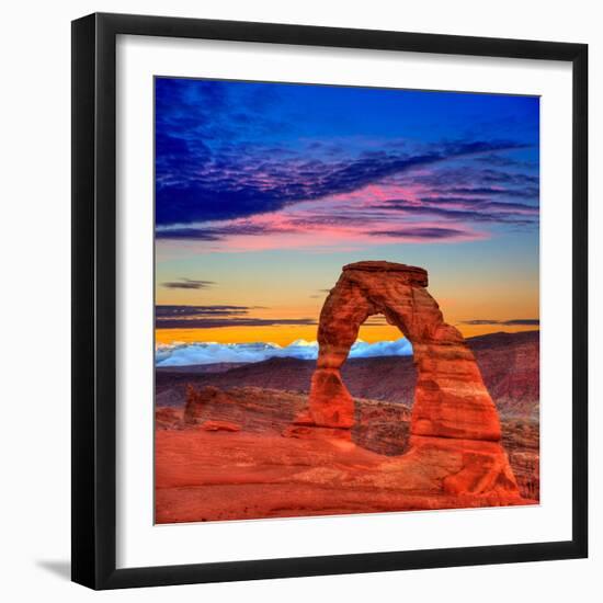 Arches National Park Delicate Arch Sunset in Moab Utah USA Photo Mount-holbox-Framed Photographic Print