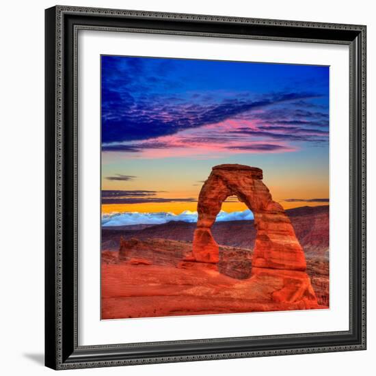 Arches National Park Delicate Arch Sunset in Moab Utah USA Photo Mount-holbox-Framed Photographic Print