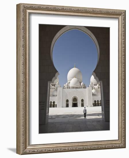 Arches of the Courtyard of the New Sheikh Zayed Bin Sultan Al Nahyan Mosque, Grand Mosque-Martin Child-Framed Photographic Print