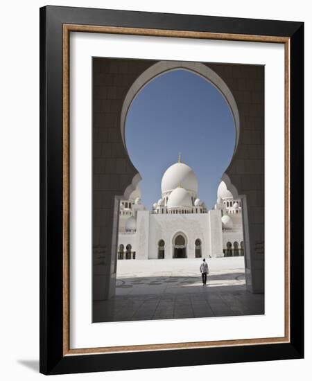 Arches of the Courtyard of the New Sheikh Zayed Bin Sultan Al Nahyan Mosque, Grand Mosque-Martin Child-Framed Photographic Print