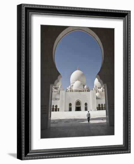 Arches of the Courtyard of the New Sheikh Zayed Bin Sultan Al Nahyan Mosque, Grand Mosque-Martin Child-Framed Photographic Print