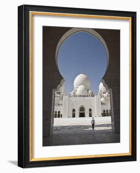 Arches of the Courtyard of the New Sheikh Zayed Bin Sultan Al Nahyan Mosque, Grand Mosque-Martin Child-Framed Photographic Print