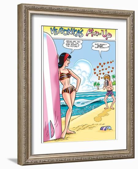 Archie Comics Pin-Up: Veronica And Archie At The Beach-null-Framed Art Print