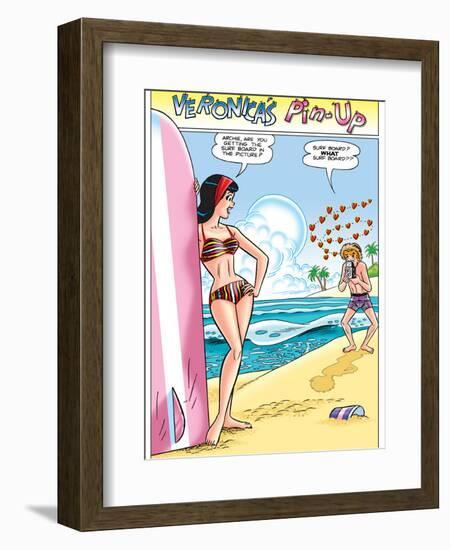 Archie Comics Pin-Up: Veronica And Archie At The Beach-null-Framed Premium Giclee Print