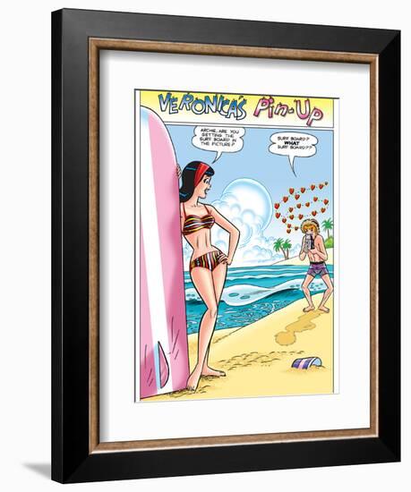 Archie Comics Pin-Up: Veronica And Archie At The Beach-null-Framed Premium Giclee Print