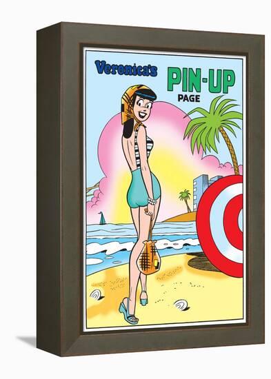 Archie Comics Pin-Up: Veronica At The Beach-null-Framed Stretched Canvas