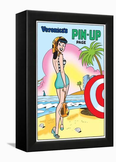 Archie Comics Pin-Up: Veronica At The Beach-null-Framed Stretched Canvas