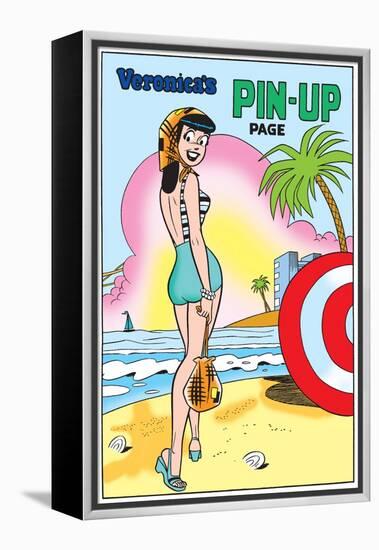 Archie Comics Pin-Up: Veronica At The Beach-null-Framed Stretched Canvas