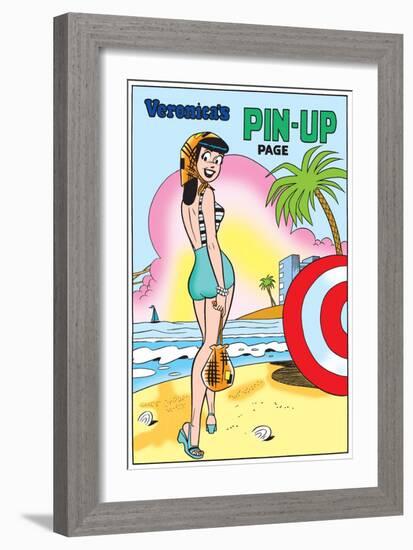 Archie Comics Pin-Up: Veronica At The Beach-null-Framed Premium Giclee Print