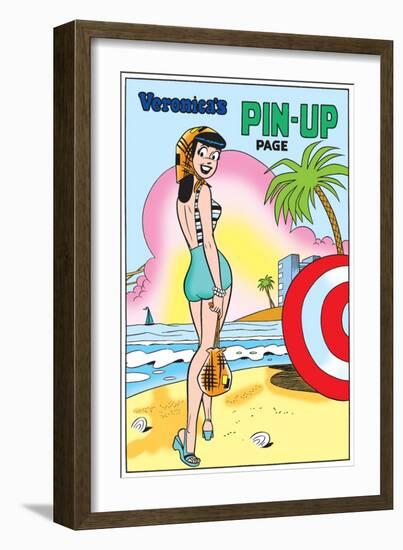 Archie Comics Pin-Up: Veronica At The Beach-null-Framed Premium Giclee Print