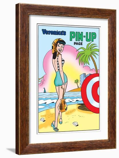 Archie Comics Pin-Up: Veronica At The Beach-null-Framed Premium Giclee Print