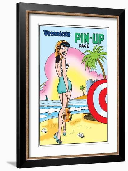 Archie Comics Pin-Up: Veronica At The Beach-null-Framed Premium Giclee Print