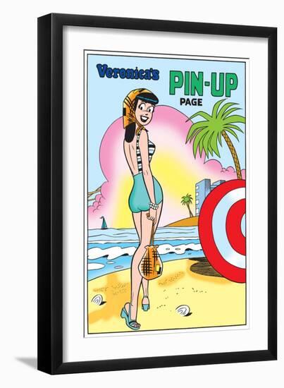 Archie Comics Pin-Up: Veronica At The Beach-null-Framed Premium Giclee Print