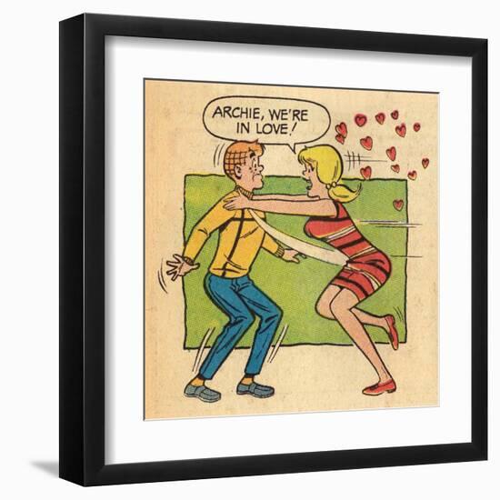 Archie Comics Retro: Archie and Betty Comic Panel; Archie, We're in Love! (Aged)-null-Framed Art Print