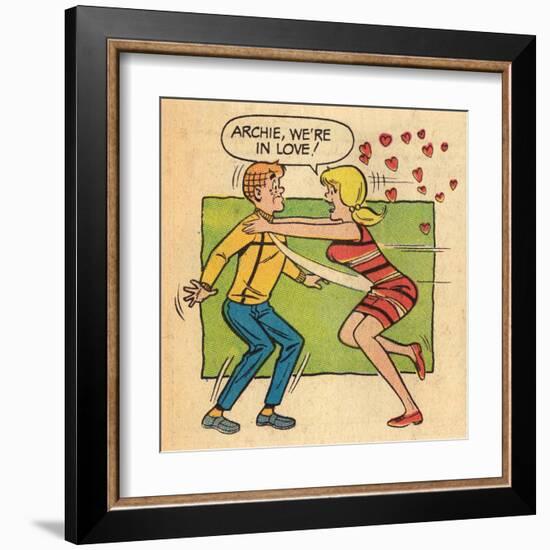 Archie Comics Retro: Archie and Betty Comic Panel; Archie, We're in Love! (Aged)-null-Framed Art Print