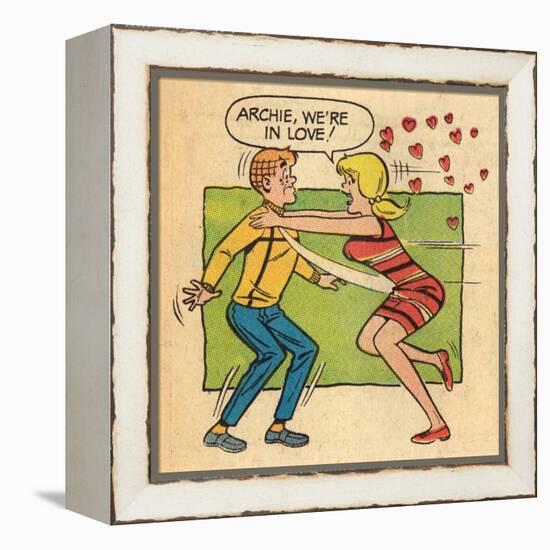 Archie Comics Retro: Archie and Betty Comic Panel; Archie, We're in Love! (Aged)-null-Framed Stretched Canvas