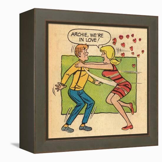 Archie Comics Retro: Archie and Betty Comic Panel; Archie, We're in Love! (Aged)-null-Framed Stretched Canvas