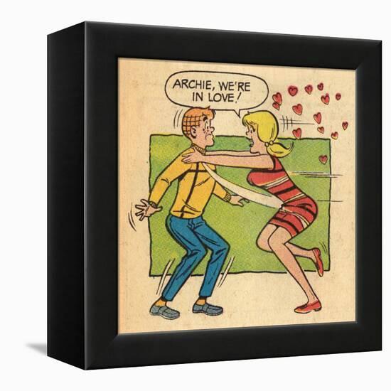 Archie Comics Retro: Archie and Betty Comic Panel; Archie, We're in Love! (Aged)-null-Framed Stretched Canvas