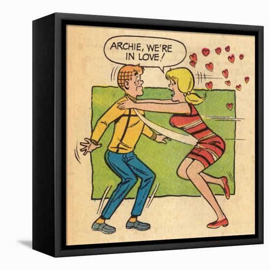 Archie Comics Retro: Archie and Betty Comic Panel; Archie, We're in Love! (Aged)-null-Framed Stretched Canvas