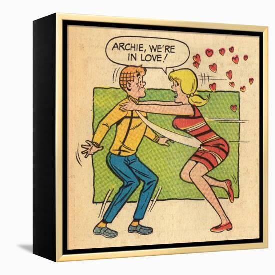 Archie Comics Retro: Archie and Betty Comic Panel; Archie, We're in Love! (Aged)-null-Framed Stretched Canvas