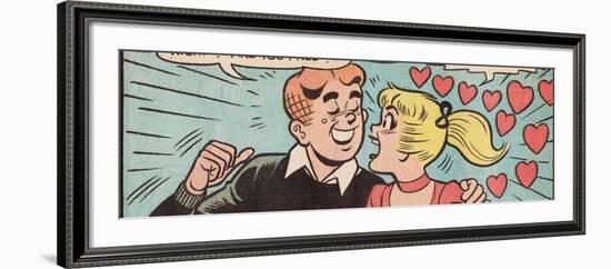 Archie Comics Retro: Archie and Betty Comic Panel; Date (Aged)-null-Framed Art Print