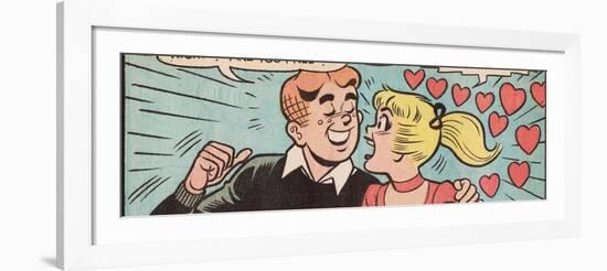Archie Comics Retro: Archie and Betty Comic Panel; Date (Aged)-null-Framed Art Print