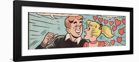 Archie Comics Retro: Archie and Betty Comic Panel; Date (Aged)-null-Framed Art Print