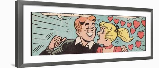 Archie Comics Retro: Archie and Betty Comic Panel; Date (Aged)-null-Framed Art Print