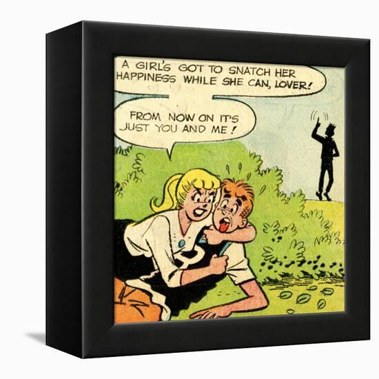Archie Comics Retro: Archie and Betty Comic Panel; Snatching Happiness (Aged)-null-Framed Stretched Canvas