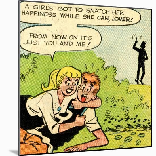 Archie Comics Retro: Archie and Betty Comic Panel; Snatching Happiness (Aged)-null-Mounted Art Print