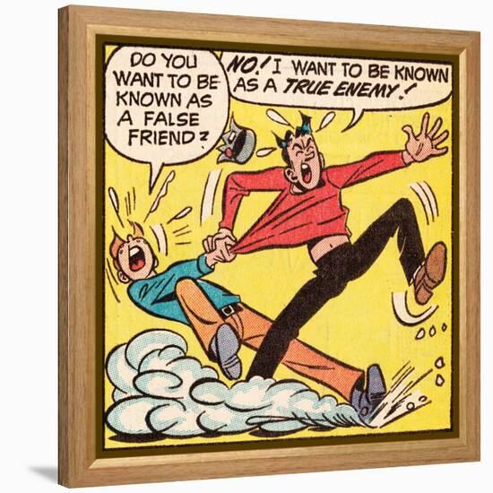 Archie Comics Retro: Archie and Jughead Comic Panel; False Friend (Aged)-null-Framed Stretched Canvas