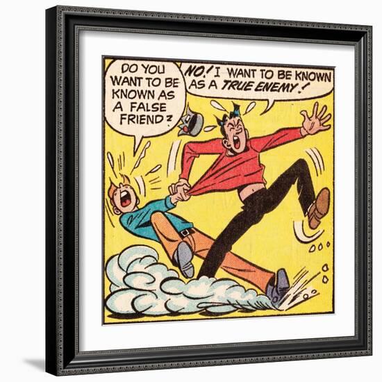 Archie Comics Retro: Archie and Jughead Comic Panel; False Friend (Aged)-null-Framed Art Print