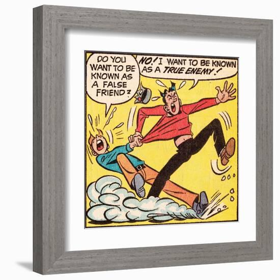 Archie Comics Retro: Archie and Jughead Comic Panel; False Friend (Aged)-null-Framed Art Print